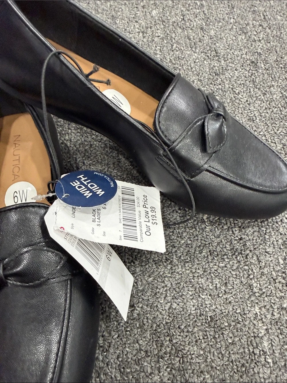 Nautica woman’s Black Leather Slip-On Moccasin Loafers